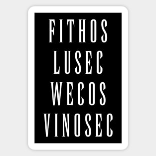 Fithos Lusec Wecos Vinosec Succession Of Witches Love (White Text) Sticker